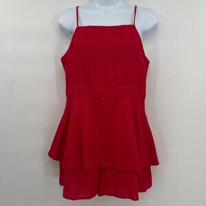 Altar'd State Lined Red Romper Cotton Women's M